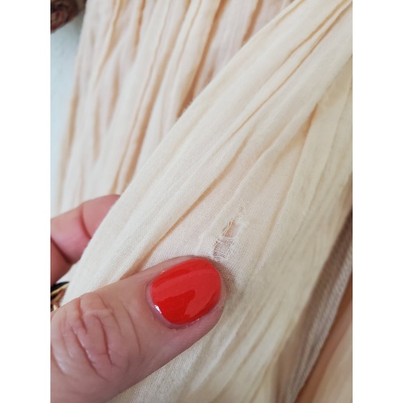 Free People S Mesa Embroidered Cut-Out Midi Dress Beaded Tassels Bohemian Boho - Picture 12 of 16